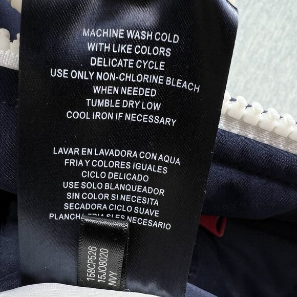 Tommy Hilfiger Mens M Womens L Navy Blue Zipper Hooded Jacket Logo Lined Preppy - Picture 14 of 16